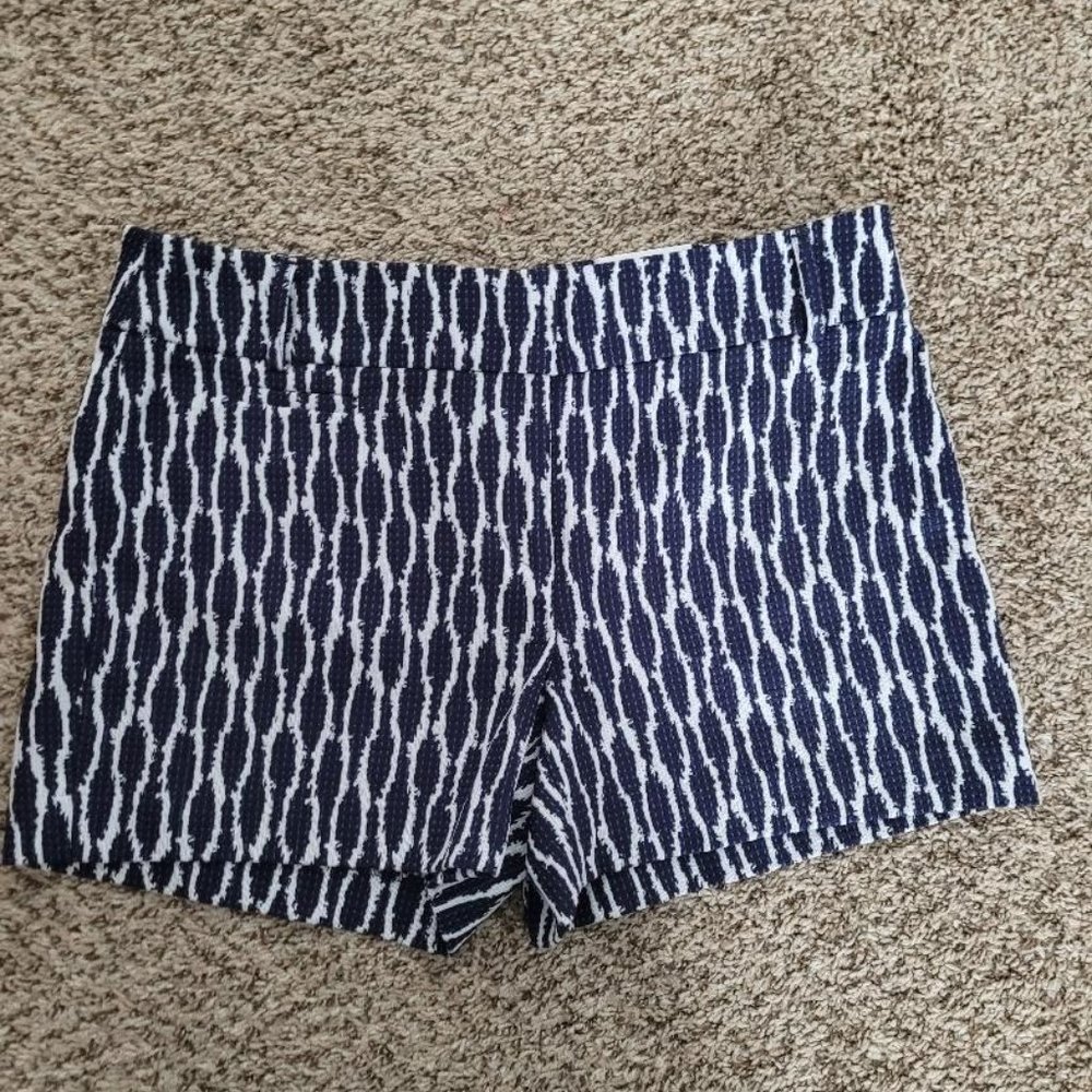 LOFT Navy & White Shorts